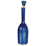 Vintage Venini attb blue and green  murano glass bottle