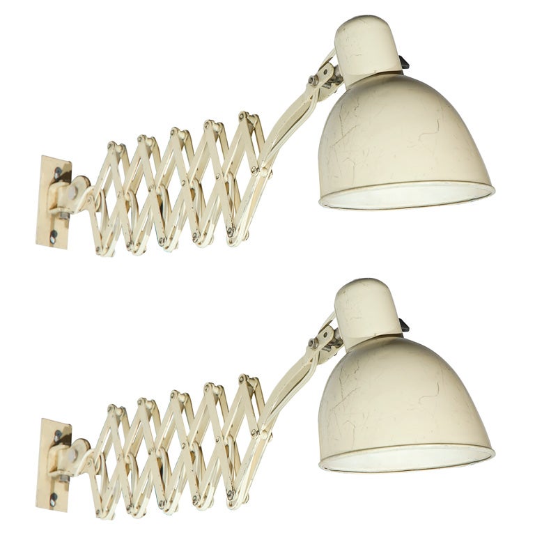 Pair of Scissor Accordian German Wall Scones