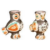 Pair of Picasso Ceramic Owls HR542