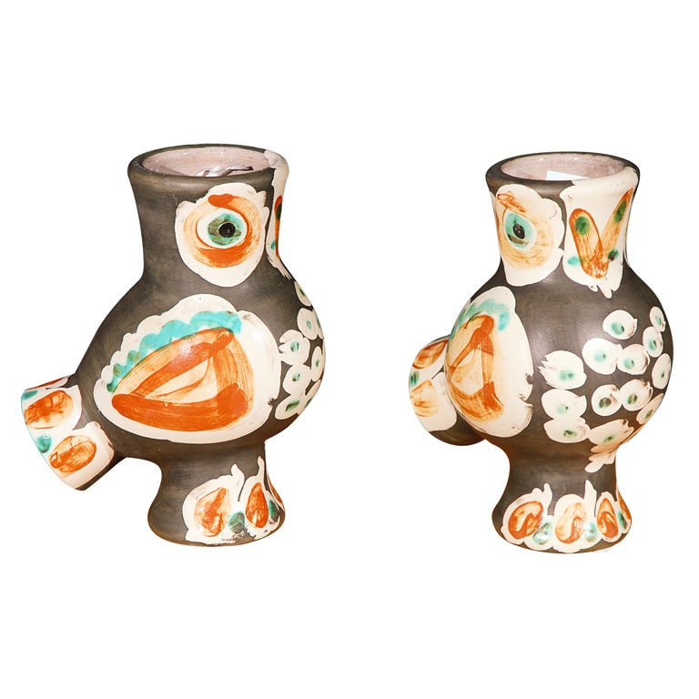 Pair of Picasso Ceramic Owls HR542