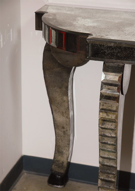 Console a quattro gambe con specchio in vendita 1