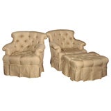 Michael Taylor "Syrie Maugham" Tufted Occasional Chairs