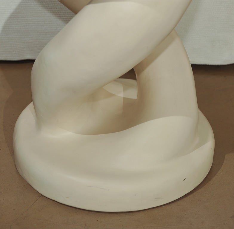 20th Century Michael Taylor White Plaster Twist Table For Sale