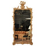 19th Century Italian Gilded and Carved Mahogany Floor Mirror