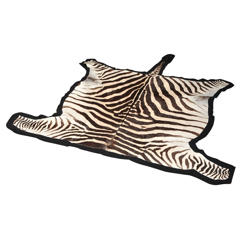 Zebra Skin Rug at 1stDibs