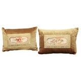 A PAIR OF AUBUSSON PILLOWS