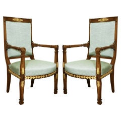 A PAIR OF EMPIRE FAUTEILS. FRENCH, EARLY 19th CENTURY.