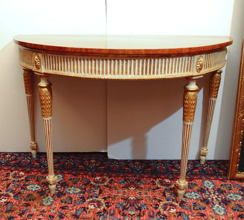 A PAIR OF GEORGE III STYLE  CONSOLE TABLES, 19th CENTURY