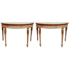 A PAIR OF GEORGE III STYLE  CONSOLE TABLES, 19th CENTURY