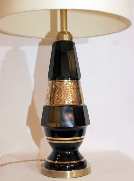 A Pair of Classical Modern Art Glass Table Lamps by Moser ...