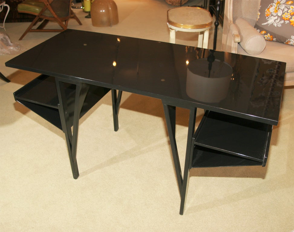 France, Pascal Mourgue Lacquer Writing Table In Excellent Condition In New York, NY