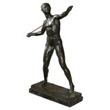 Antique AUSTRIAN BRONZE FIGURE OF A JAVELIN THROWER BY FRANZ SEIFERT