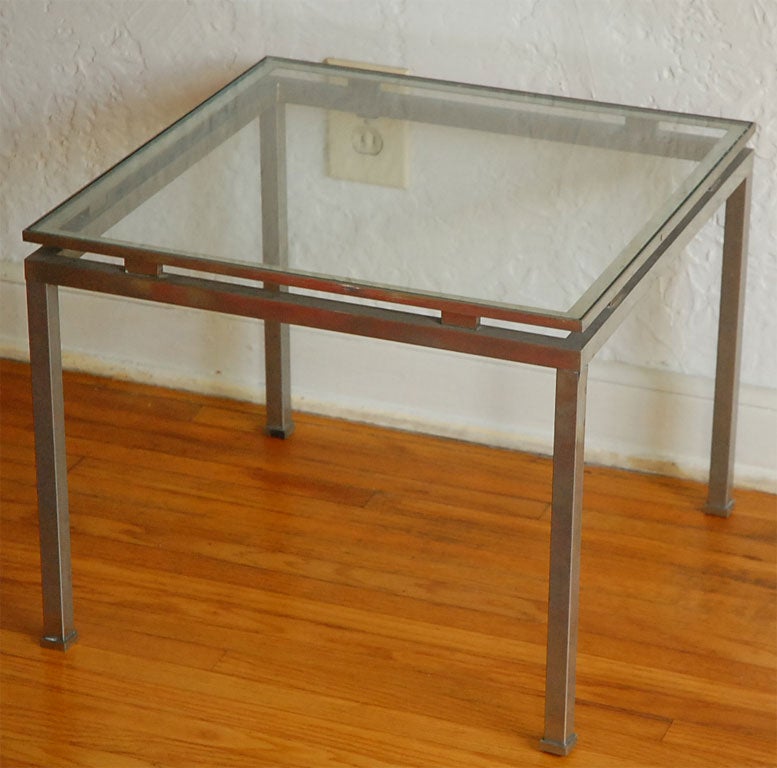 French Vintage Nickel Table