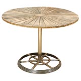 Antique English Metal and Wood Table