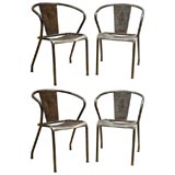 Set of Four Italian Metal Chairs, Circa 1930