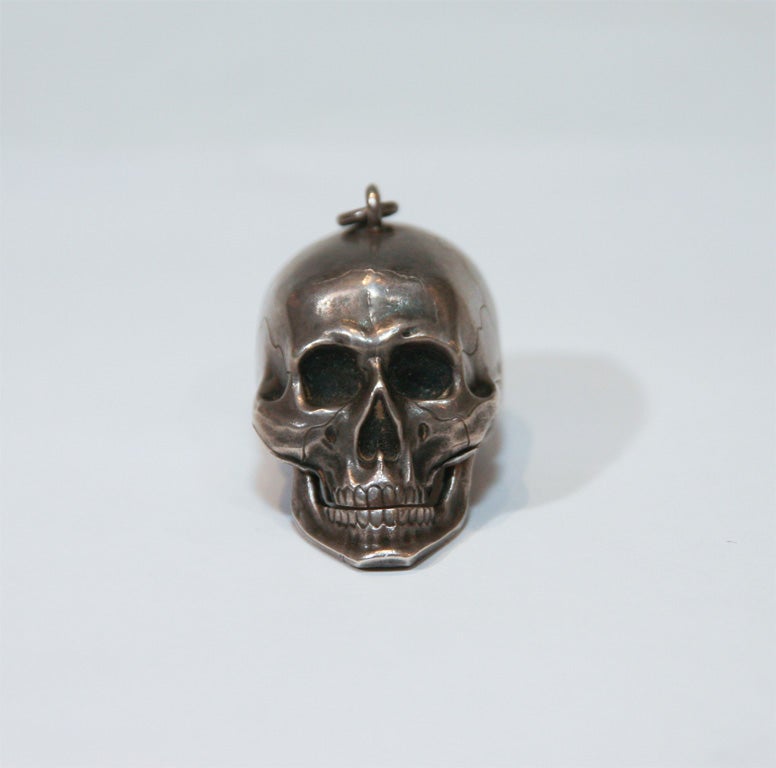 Silver Skull Pocket Watch by Paul Ditisheim