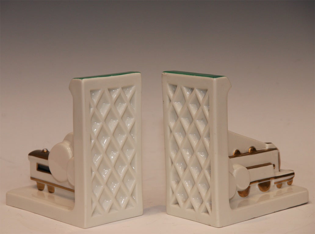 Art Deco Train Bookends by Robj, Paris For Sale 1