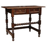 Fine Charles II English Oak Side Table