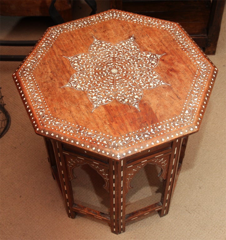 19th Century Anglo-Indian Inlaid Sandalwood Table