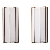 PAIR 2 LIGHT WALL SCONCES BY HARVEY GUZZINI