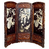 Ornately Carved Japanese Screen