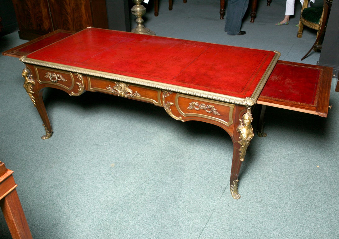 A fine example of a 19th c. French Bureau Plat writing table