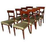 Antique A good set of 8 mahogany English bar back dining chairs