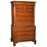 A Fine quality Channel Islands chest on chest in mahogany