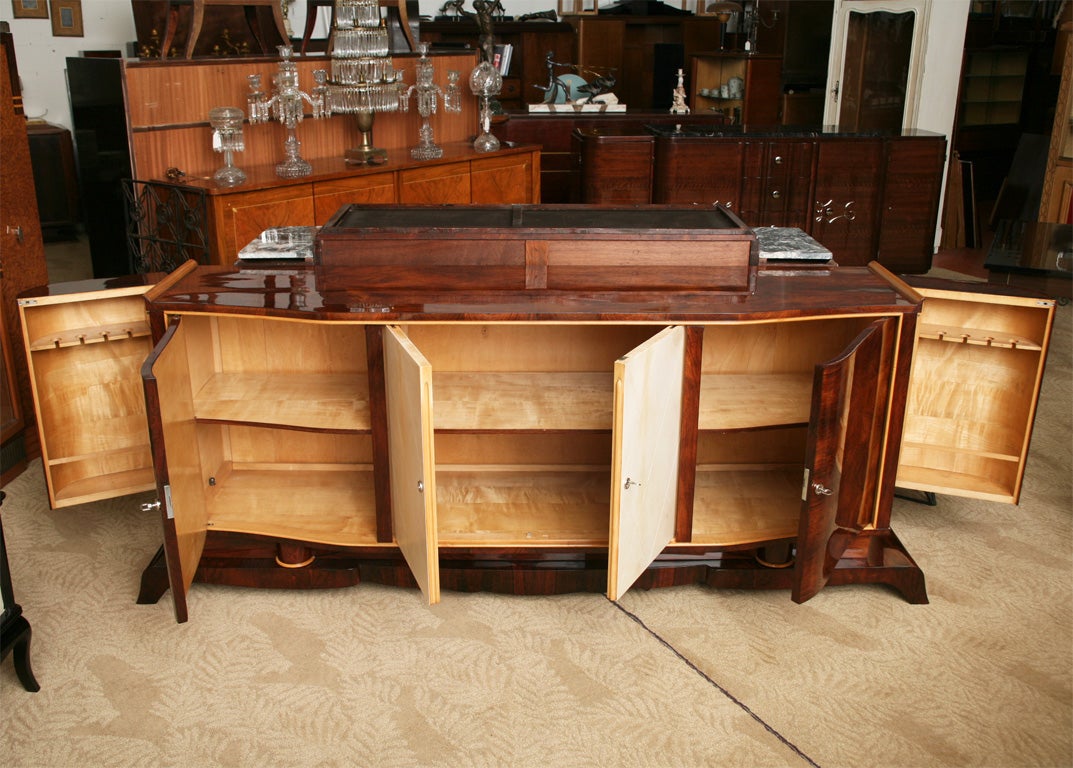 CLASSIC FRENCH ART DECO EXOTIC ROSEWOOD AND PARCHMENT BUFFET at 1stdibs