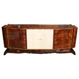 CLASSIC FRENCH ART DECO EXOTIC ROSEWOOD AND PARCHMENT BUFFET