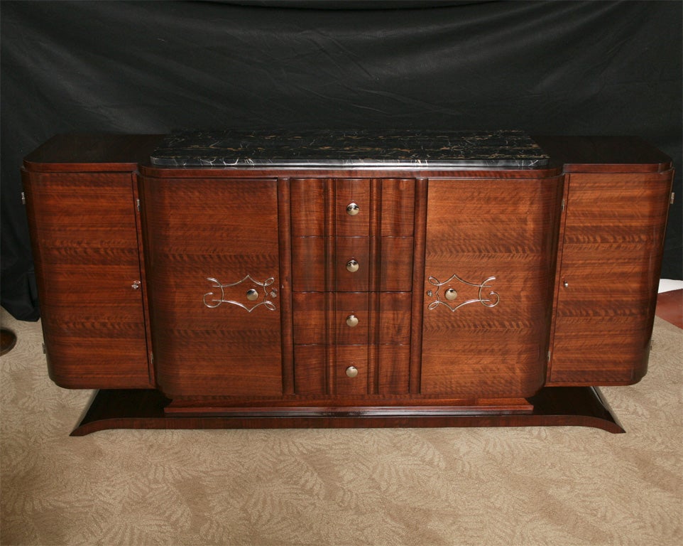 CLASSIC FRENCH ART DECO EXOTIC WALNUT SIDEBOARD/ CREDENZA/BUFFET