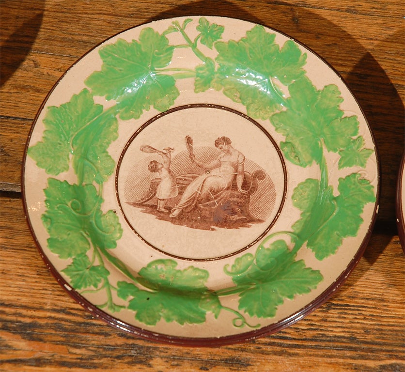 Set of Painted English Paste Ware with Adam Buck Transfers 1
