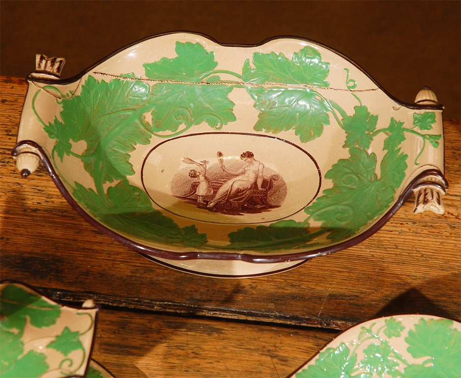 Set of Painted English Paste Ware with Adam Buck Transfers 2