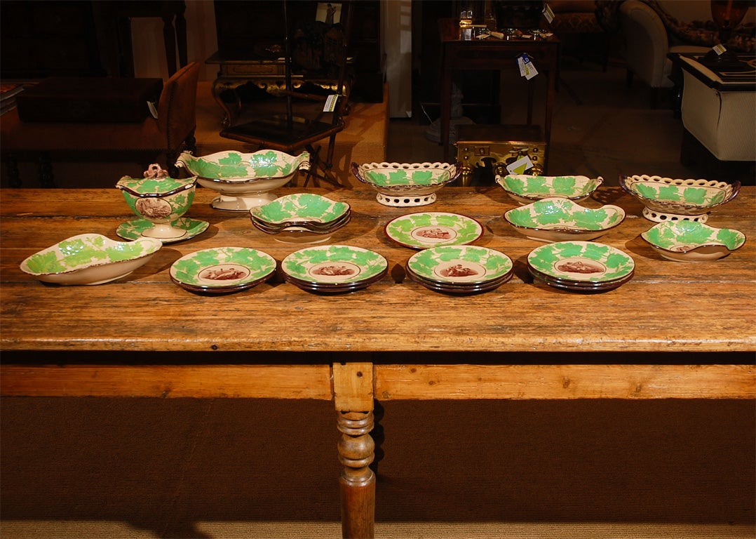 Set of Painted English Paste Ware with Adam Buck Transfers 3