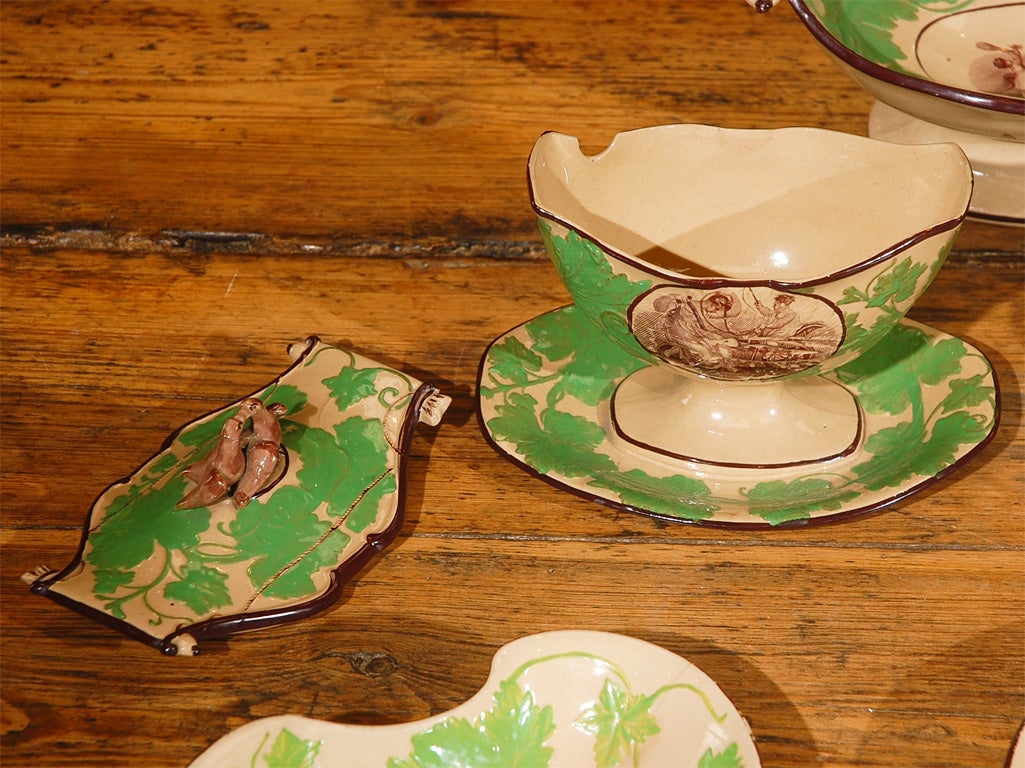 Set of Painted English Paste Ware with Adam Buck Transfers 6
