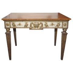 Italian Neoclassical Console In gilt Mecca with paint.  Circa 1800