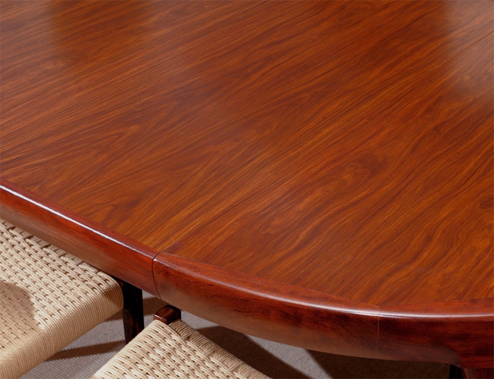 Wood Danish Modern Rosewood Dining Table and Chairs