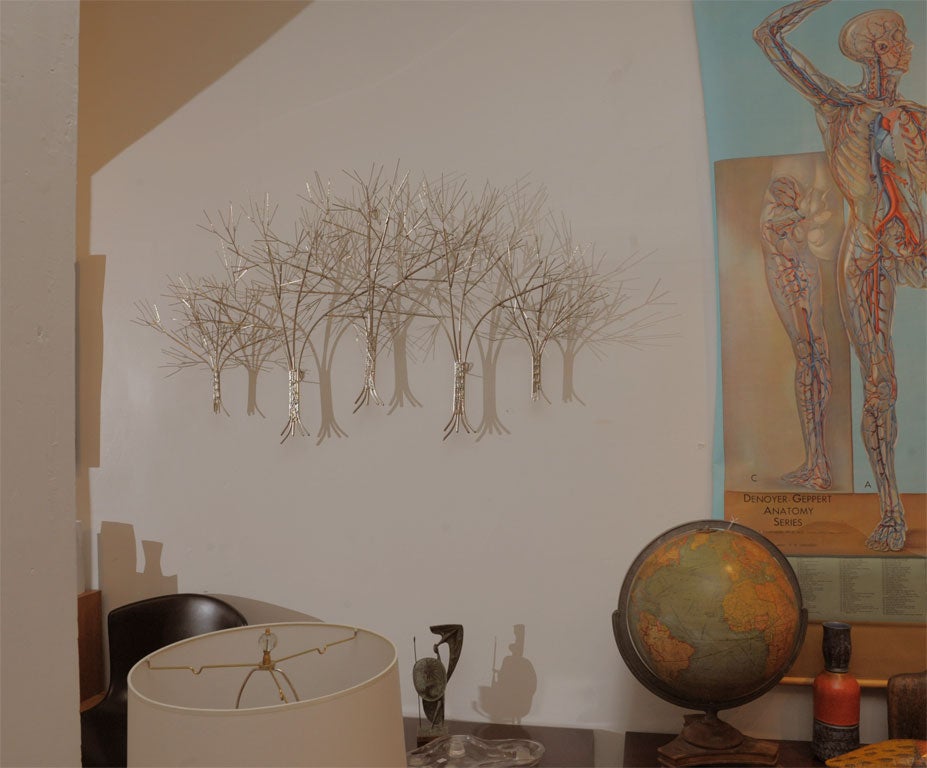 Great exaple of a C. Jere tree form wall mounted sculpture in chrome. Originally $2800.00