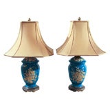Pair of French Porcelain Table Lamps.