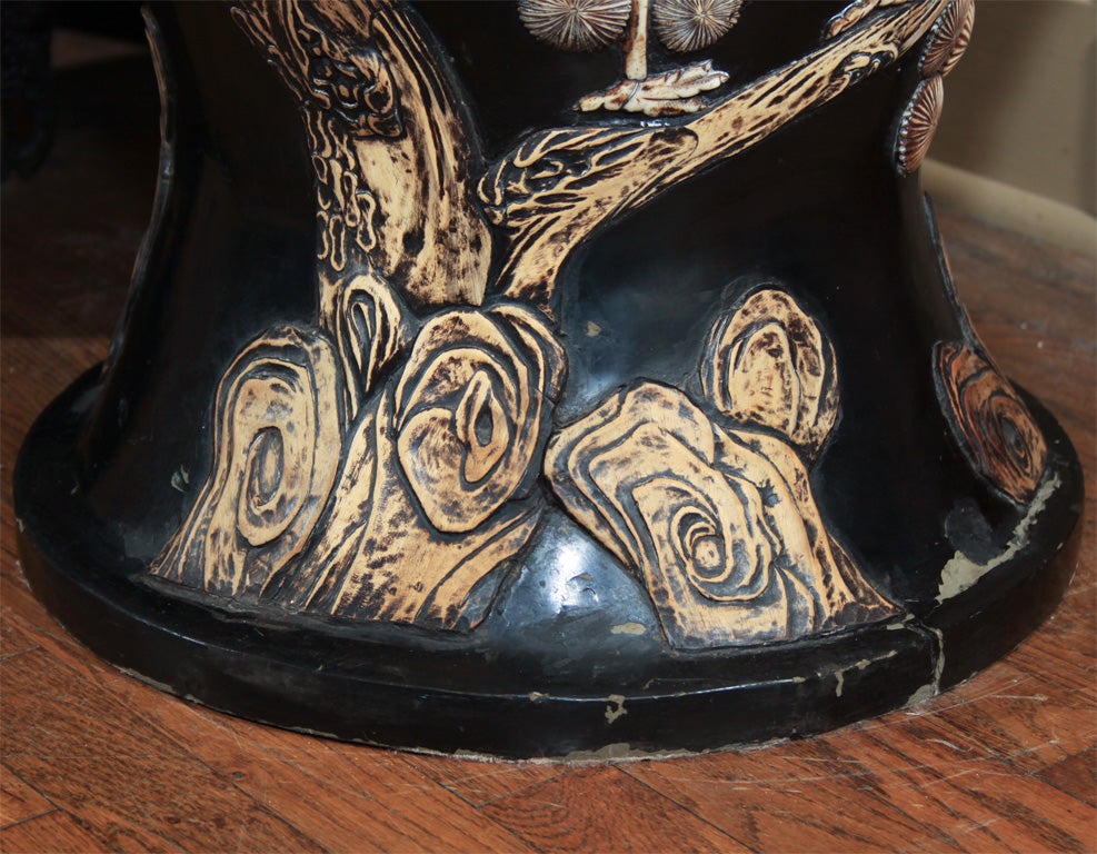 Soapstone Very Large pair of Japanese Lacquer Urns - Over 4 feet tall! For Sale