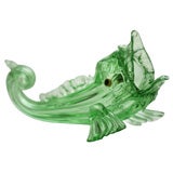 Venetian Hand Blown Figural Dolphin Table Vase