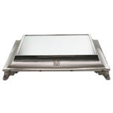 WWII Silver Plate Mirrored Plateau or Cake Stand in Box 12