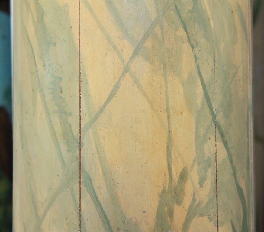 Italian Pair of painted columns For Sale