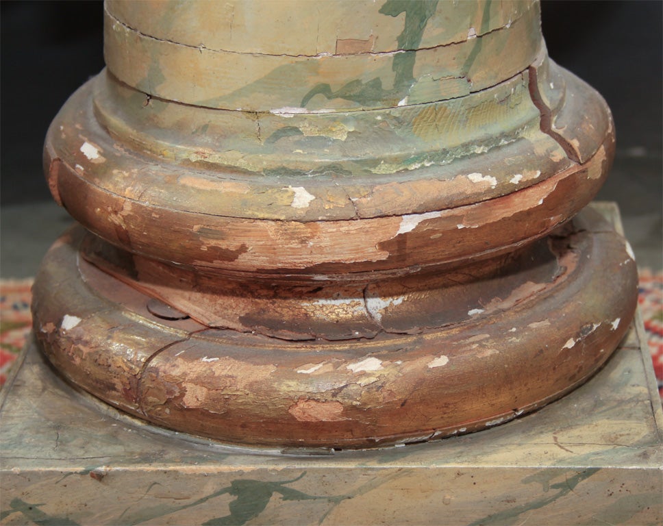Pair of painted columns In Fair Condition For Sale In Seattle, WA
