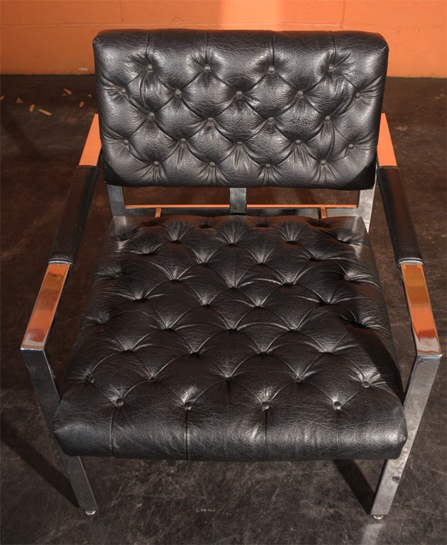 Pair of Milo Baughman for Thayer Coggin Leather Lounge Chairs For Sale 1