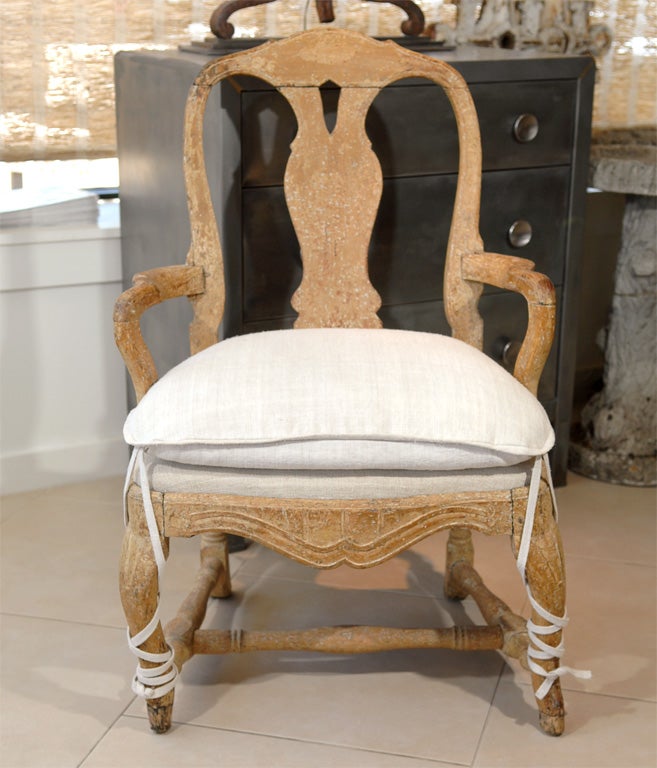 18th C Rococo Arm Chair