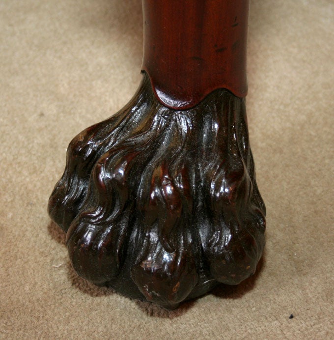 English GEORGE II STYLE CARVED MAHOGANY CONSOLE WITH WINGED CHERUBS AN