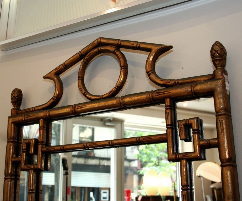 Mid-20th Century Mirror, Faux Bamboo