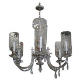 Antique A six-light English Georgian chandelier