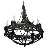 French Art Deco iron chandelier
